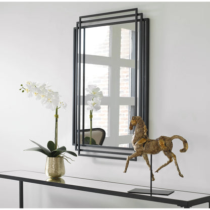 Amherst Mirror by Uttermost in matte black. Made from mdf, iron, mirror in a modern style.