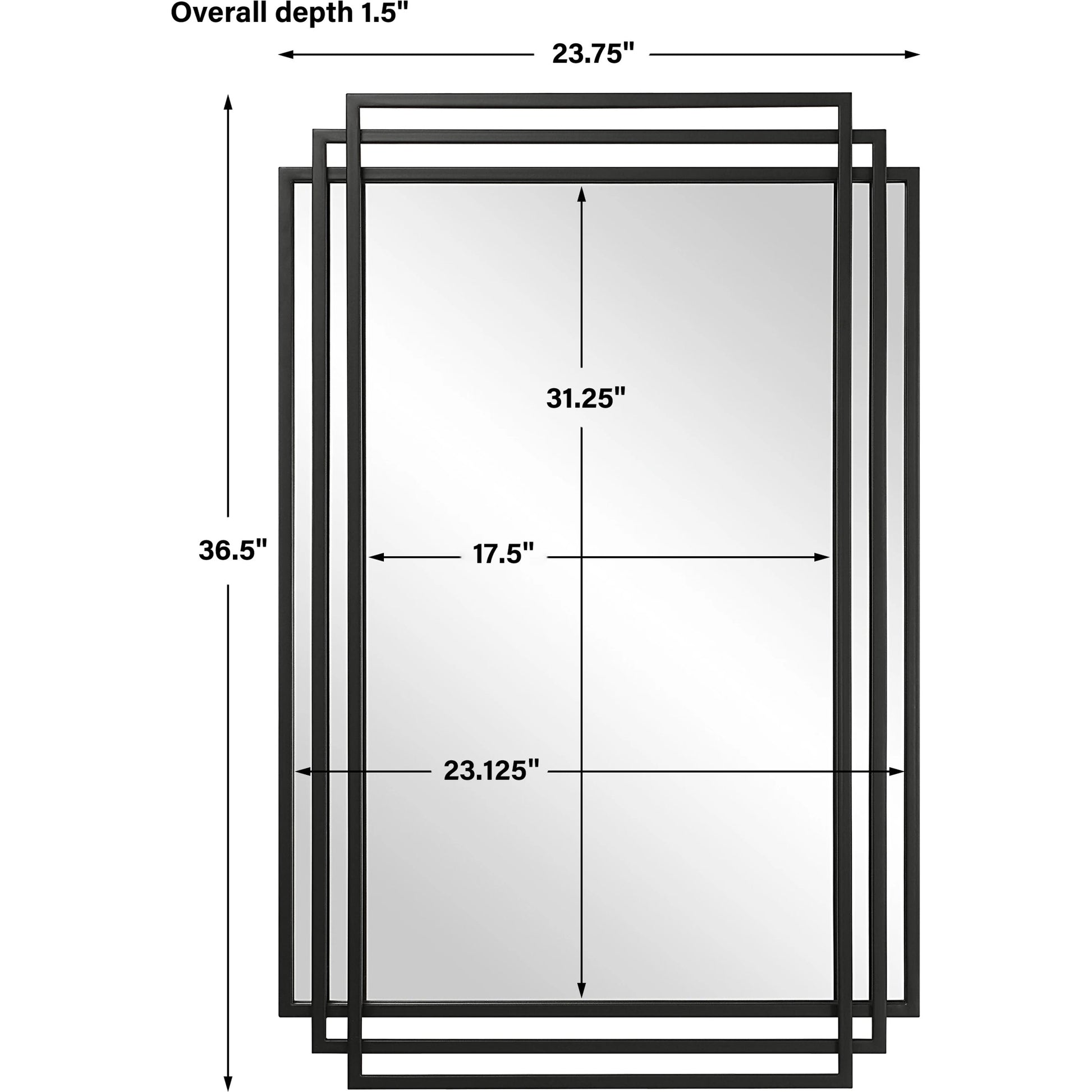 Amherst Mirror by Uttermost in matte black. Made from mdf, iron, mirror in a modern style.