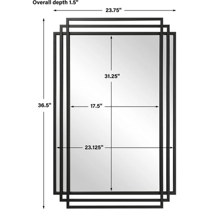 Amherst Mirror by Uttermost in matte black. Made from mdf, iron, mirror in a modern style.