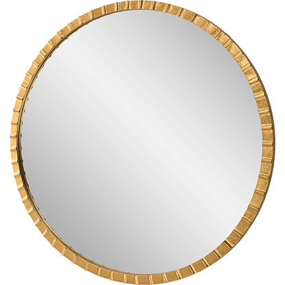 Dandridge Round Mirror by Uttermost in gold. Made from mdf, iron, mirror in a modern style.