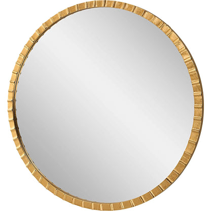 Dandridge Round Mirror by Uttermost in gold. Made from mdf, iron, mirror in a modern style.