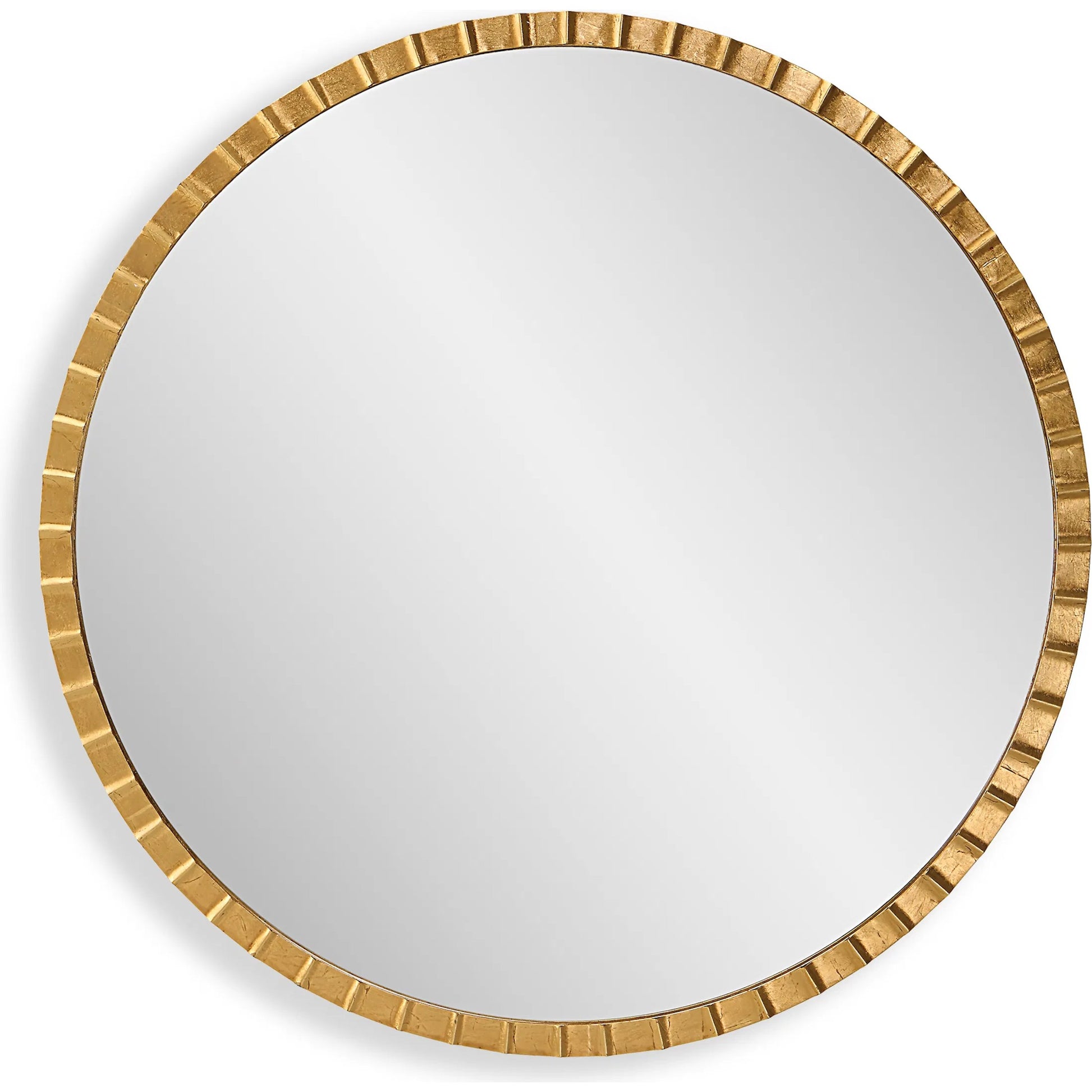 Dandridge Round Mirror by Uttermost in gold. Made from mdf, iron, mirror in a modern style.