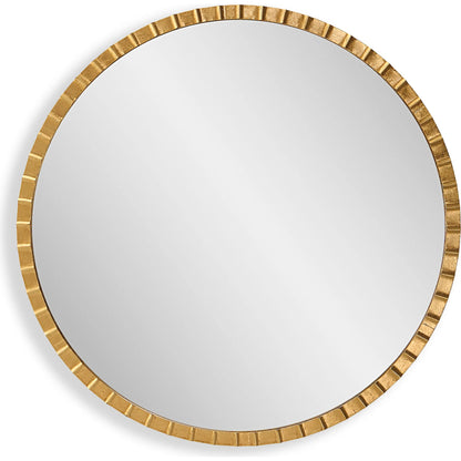 Dandridge Round Mirror by Uttermost in gold. Made from mdf, iron, mirror in a modern style.
