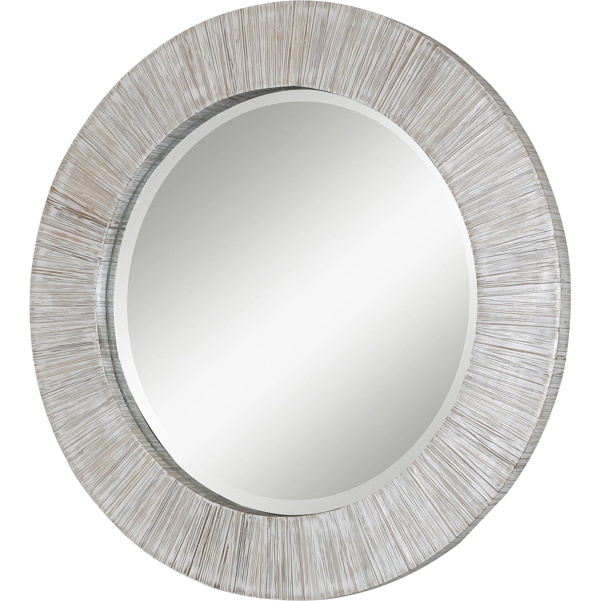 Repose Mirror by Uttermost in whitewash. Made from bamboo, plywood in a modern style.