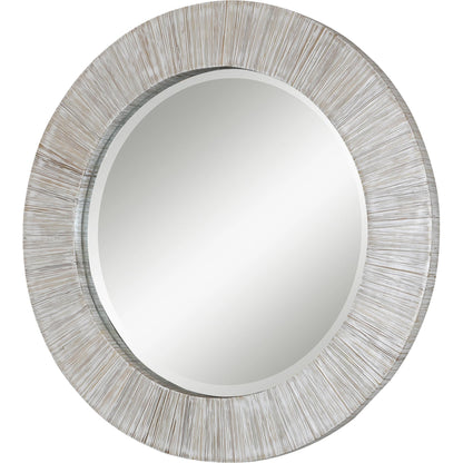 Repose Mirror by Uttermost in whitewash. Made from bamboo, plywood in a modern style.