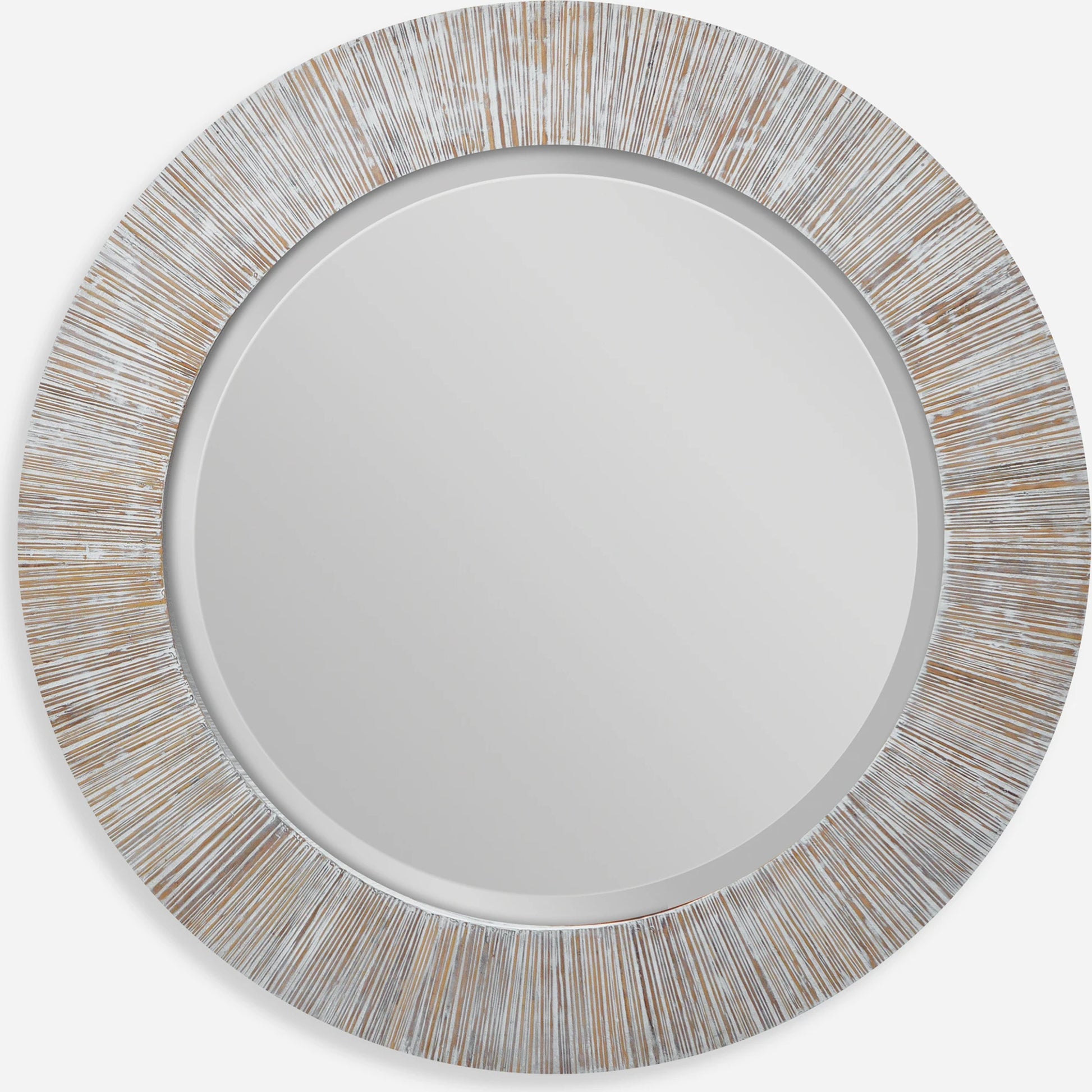 Repose Mirror by Uttermost in whitewash. Made from bamboo, plywood in a modern style.