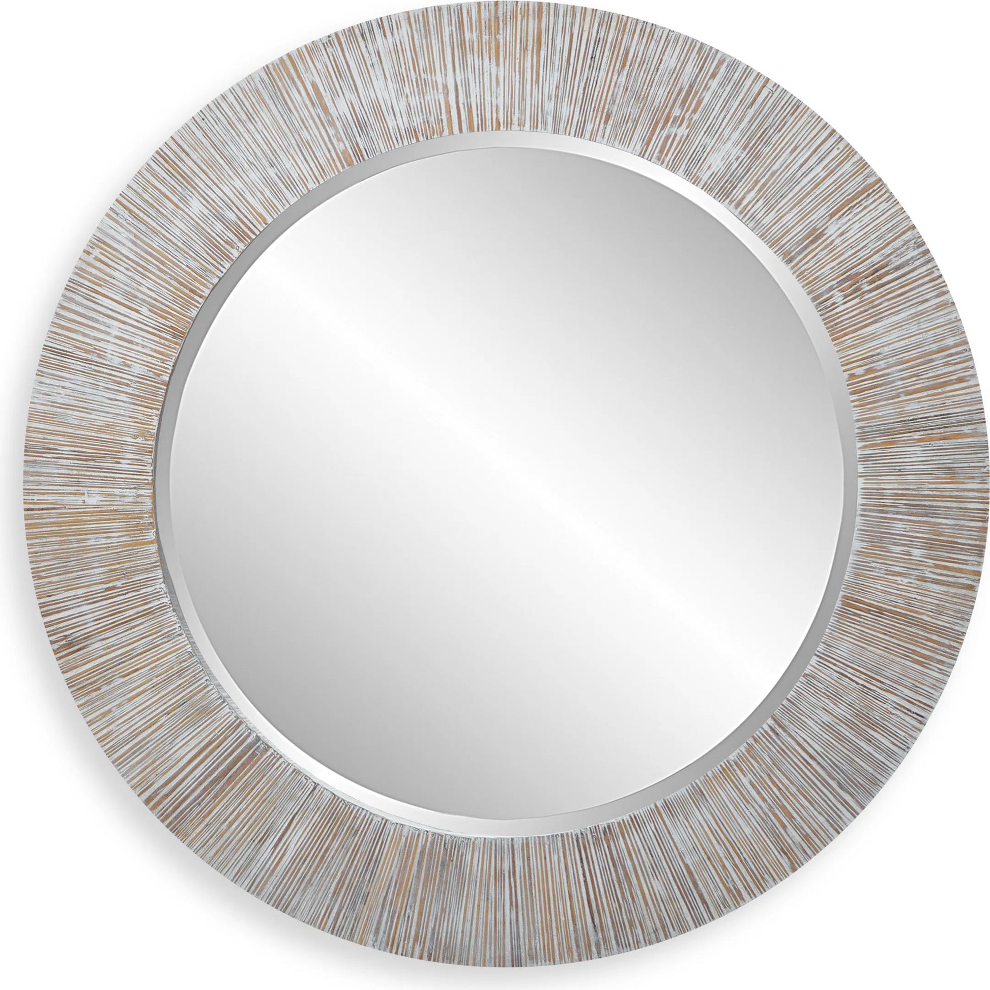 Repose Mirror by Uttermost in whitewash. Made from bamboo, plywood in a modern style.