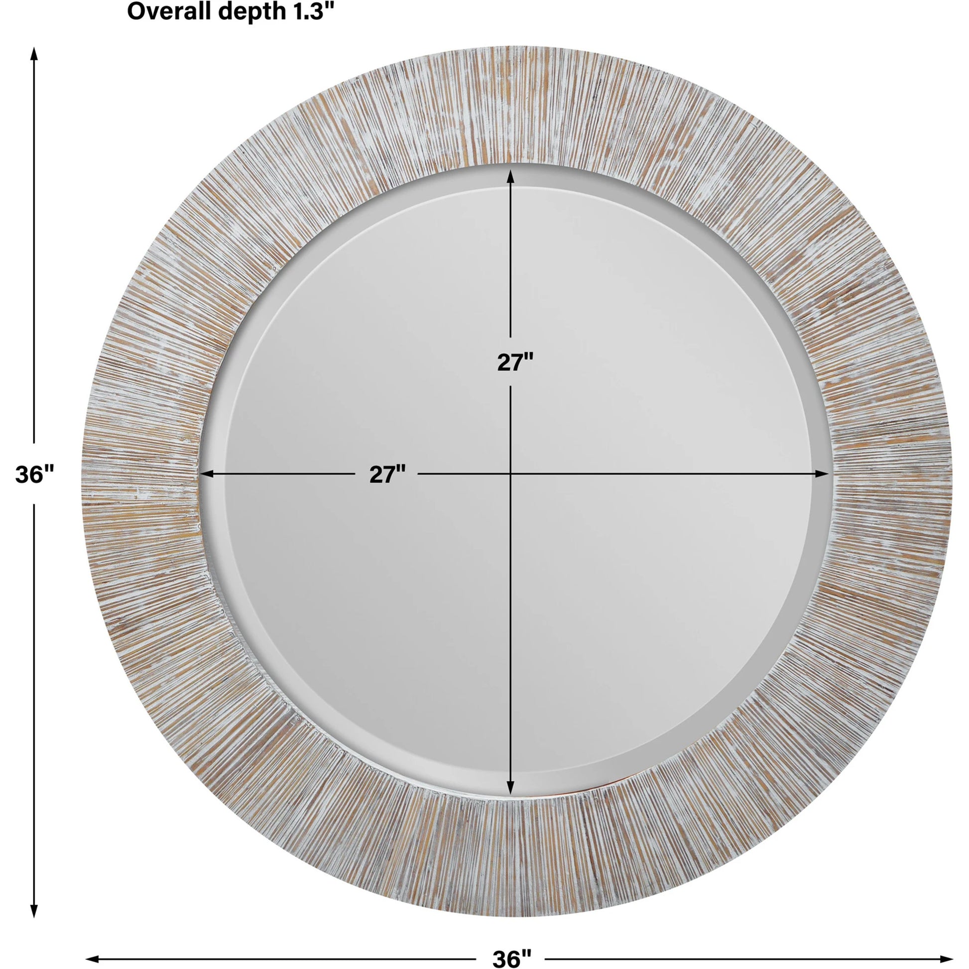 Repose Mirror by Uttermost in whitewash. Made from bamboo, plywood in a modern style.