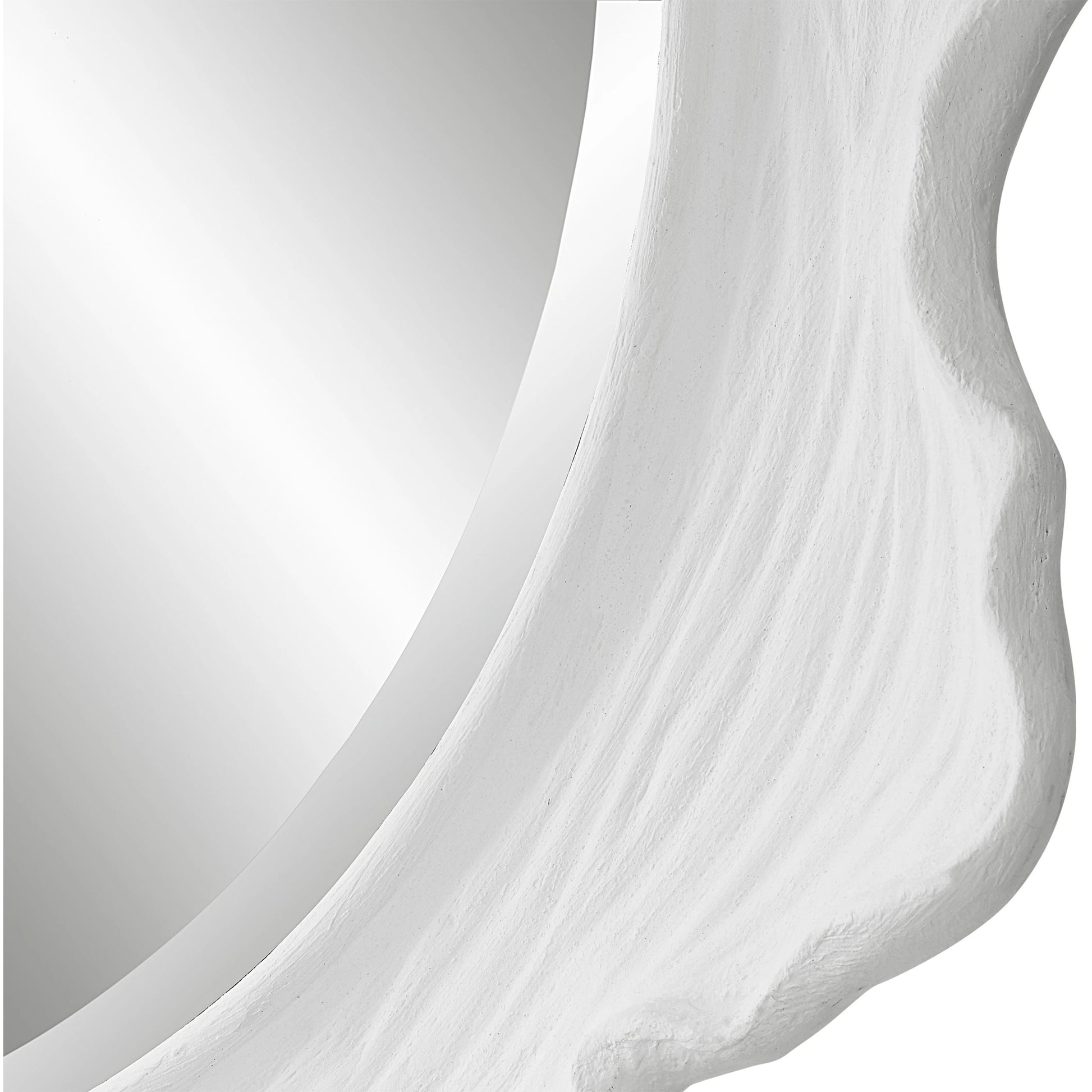 Sea Coral Round Mirror by Uttermost in white. Made from resin, glass, mdf in a coastal style.