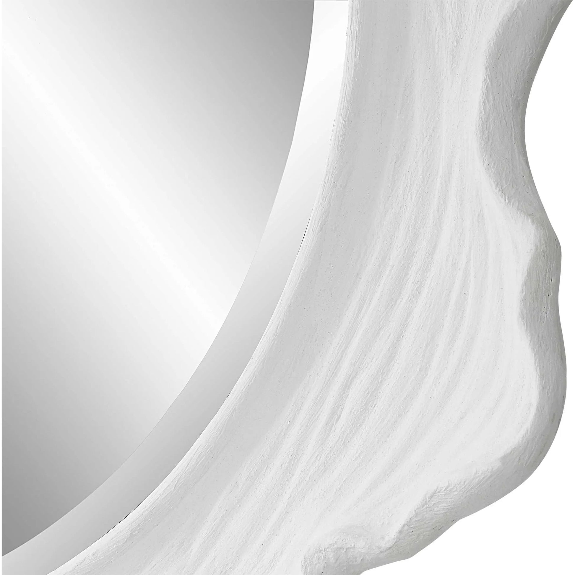 Sea Coral Round Mirror by Uttermost in white. Made from resin, glass, mdf in a coastal style.