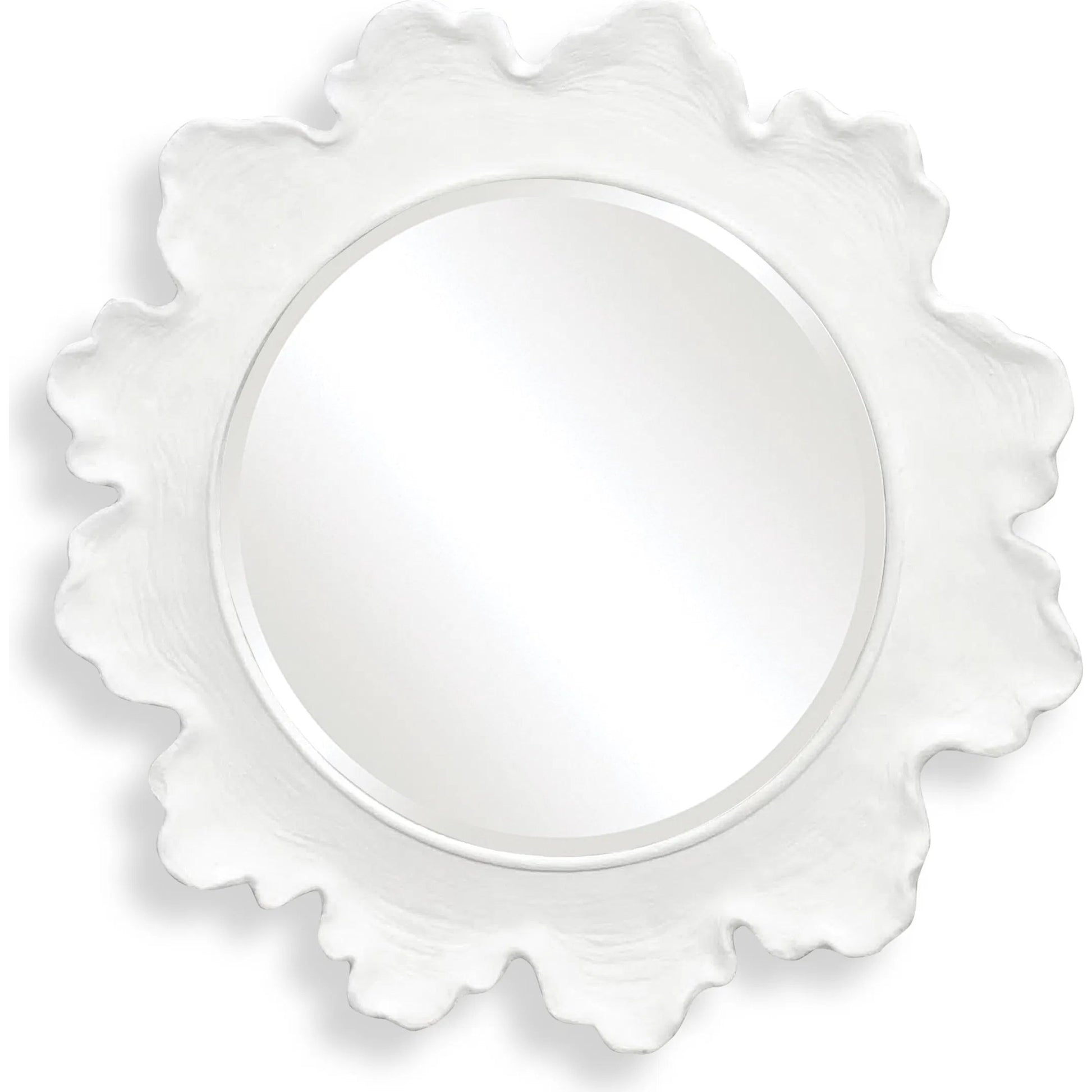 Sea Coral Round Mirror by Uttermost in white. Made from resin, glass, mdf in a coastal style.