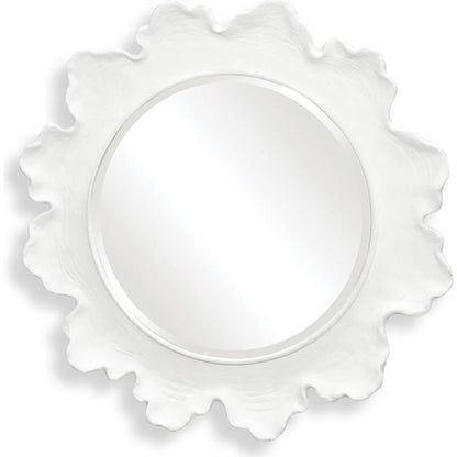 Sea Coral Round Mirror by Uttermost in white. Made from resin, glass, mdf in a coastal style.