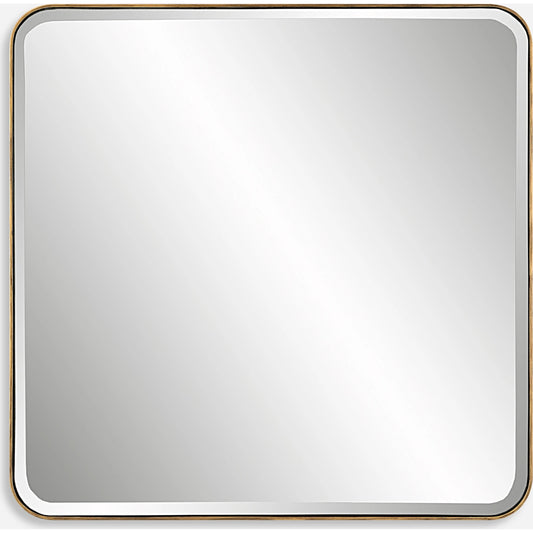 Hampshire Square Mirror by Uttermost in gold. Made from mirror, iron in a modern style.