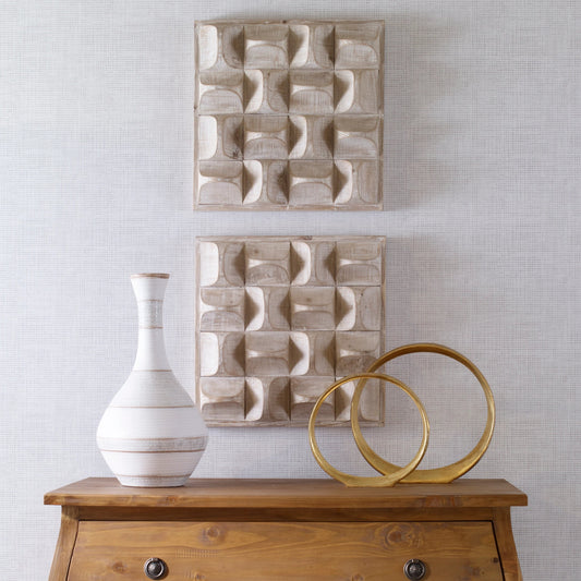 Pickford Wall Decor, Natural by Uttermost in ivory. Made from fir, mdf in a modern style.