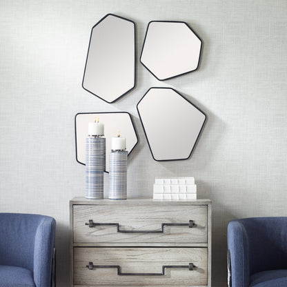 Linneah Mirrors by Uttermost in black. Made from mirror, iron, mdf in a modern style.