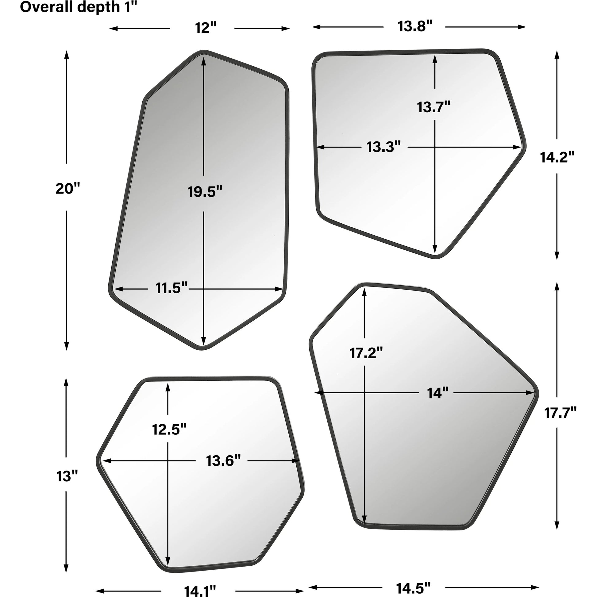 Linneah Mirrors by Uttermost in black. Made from mirror, iron, mdf in a modern style.