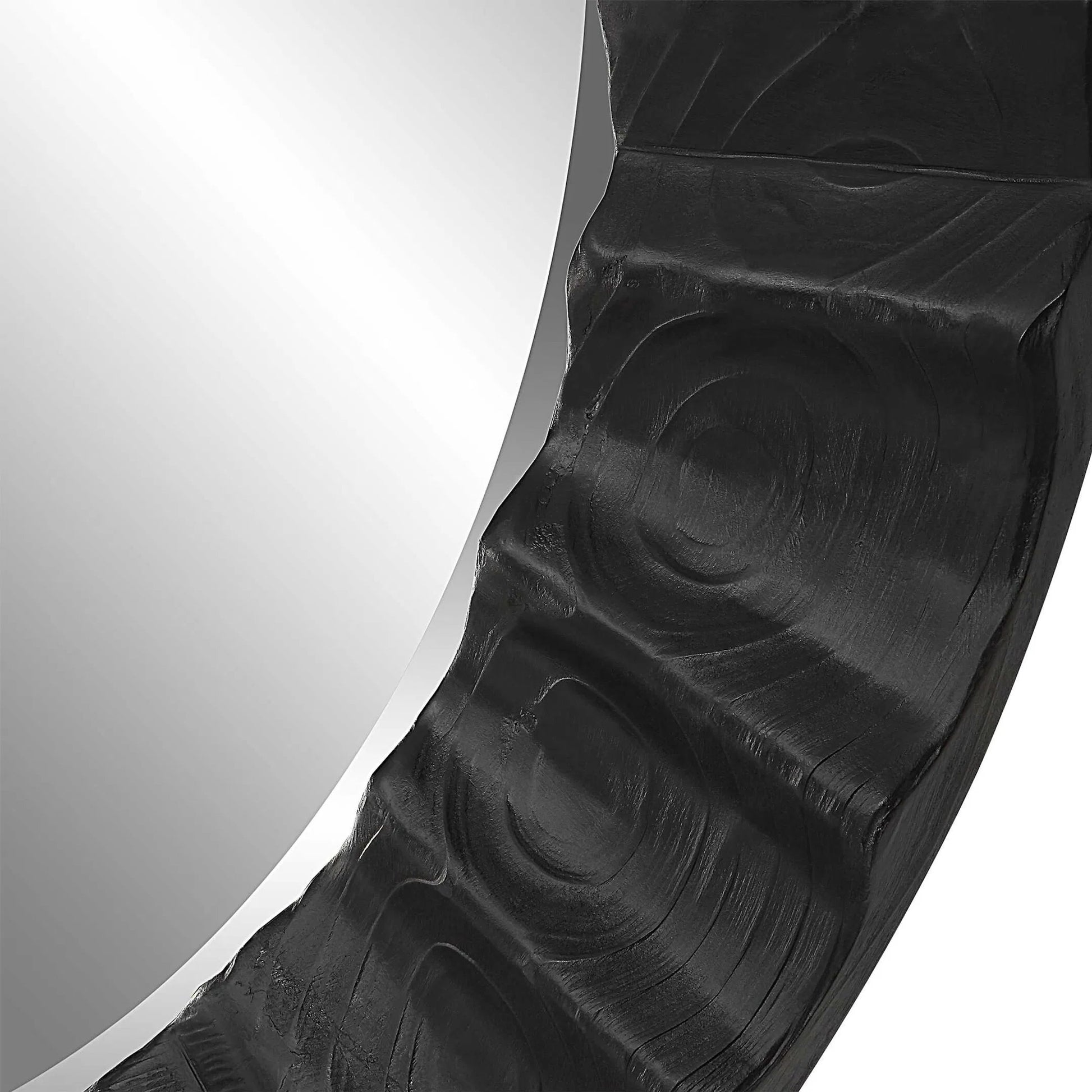 Caribou Round Mirror by Uttermost in dark espresso. Made from firwood, mdf, mirror in a modern style.