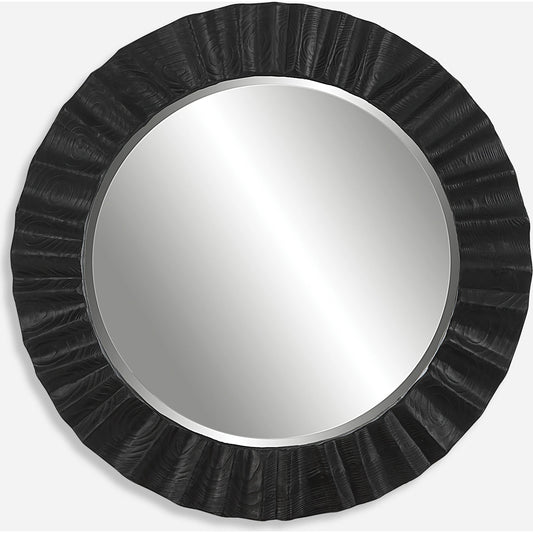Caribou Round Mirror by Uttermost in dark espresso. Made from firwood, mdf, mirror in a modern style.