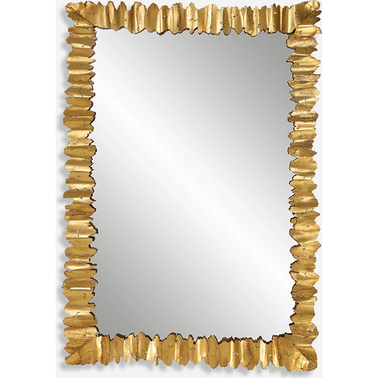Lev Mirror by Uttermost in gold. Made from steel, mirror, mdf in a modern style.