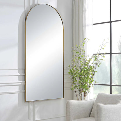 Crosley Antique Arch Mirror by Uttermost in brass. Made from stainless steel, mdf, glass in a modern style.