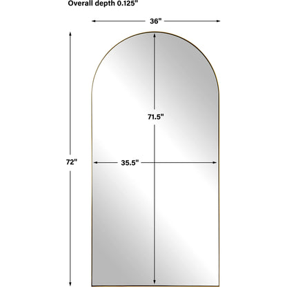 Crosley Antique Arch Mirror by Uttermost in brass. Made from stainless steel, mdf, glass in a modern style.