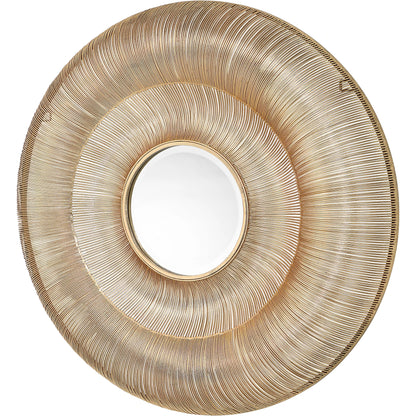 Bauble Round Mirror by Uttermost in antique gold. Made from iron, mirror, mdf in a coastal style.