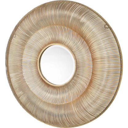 Bauble Round Mirror by Uttermost in antique gold. Made from iron, mirror, mdf in a coastal style.