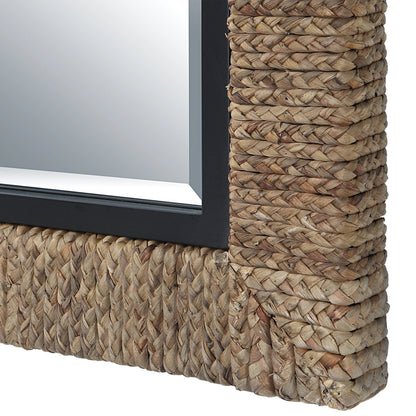 Island Mirror by Uttermost. Made from mirror, mdf, iron, straw rope in a modern style.