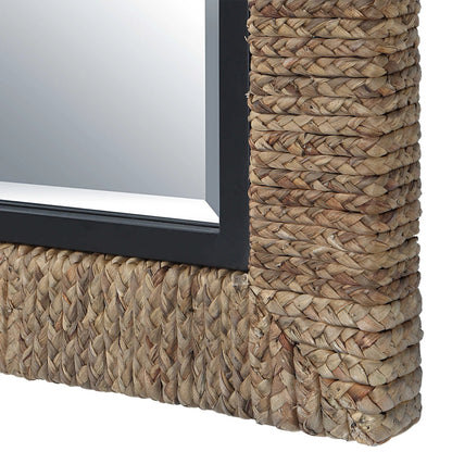Island Mirror by Uttermost. Made from mirror, mdf, iron, straw rope in a modern style.