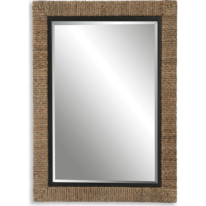 Island Mirror by Uttermost. Made from mirror, mdf, iron, straw rope in a modern style.