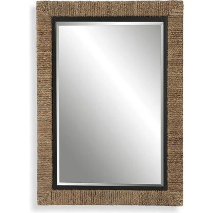 Island Mirror by Uttermost. Made from mirror, mdf, iron, straw rope in a modern style.