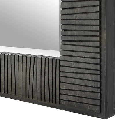 Figaro Mirror by Uttermost in aged gray wash. Made from mirror, mdf, pine, fir in a modern style.