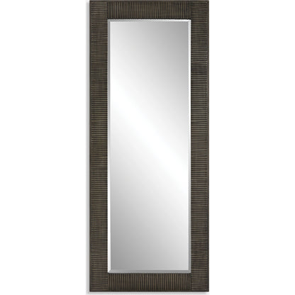 Figaro Mirror by Uttermost in aged gray wash. Made from mirror, mdf, pine, fir in a modern style.