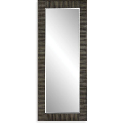 Figaro Mirror by Uttermost in aged gray wash. Made from mirror, mdf, pine, fir in a modern style.