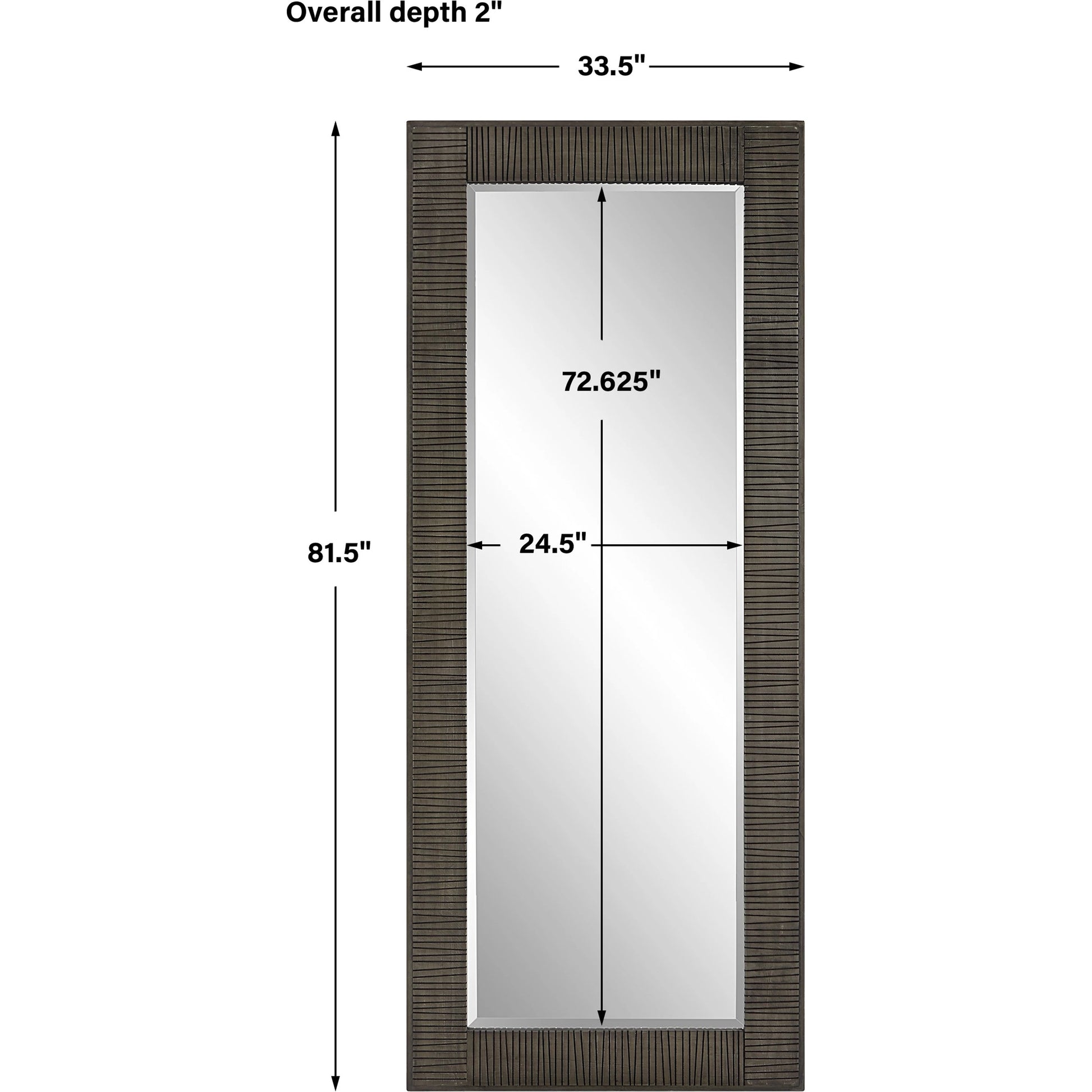 Figaro Mirror by Uttermost in aged gray wash. Made from mirror, mdf, pine, fir in a modern style.