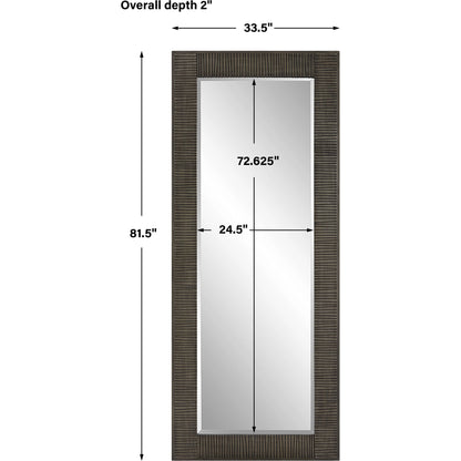 Figaro Mirror by Uttermost in aged gray wash. Made from mirror, mdf, pine, fir in a modern style.