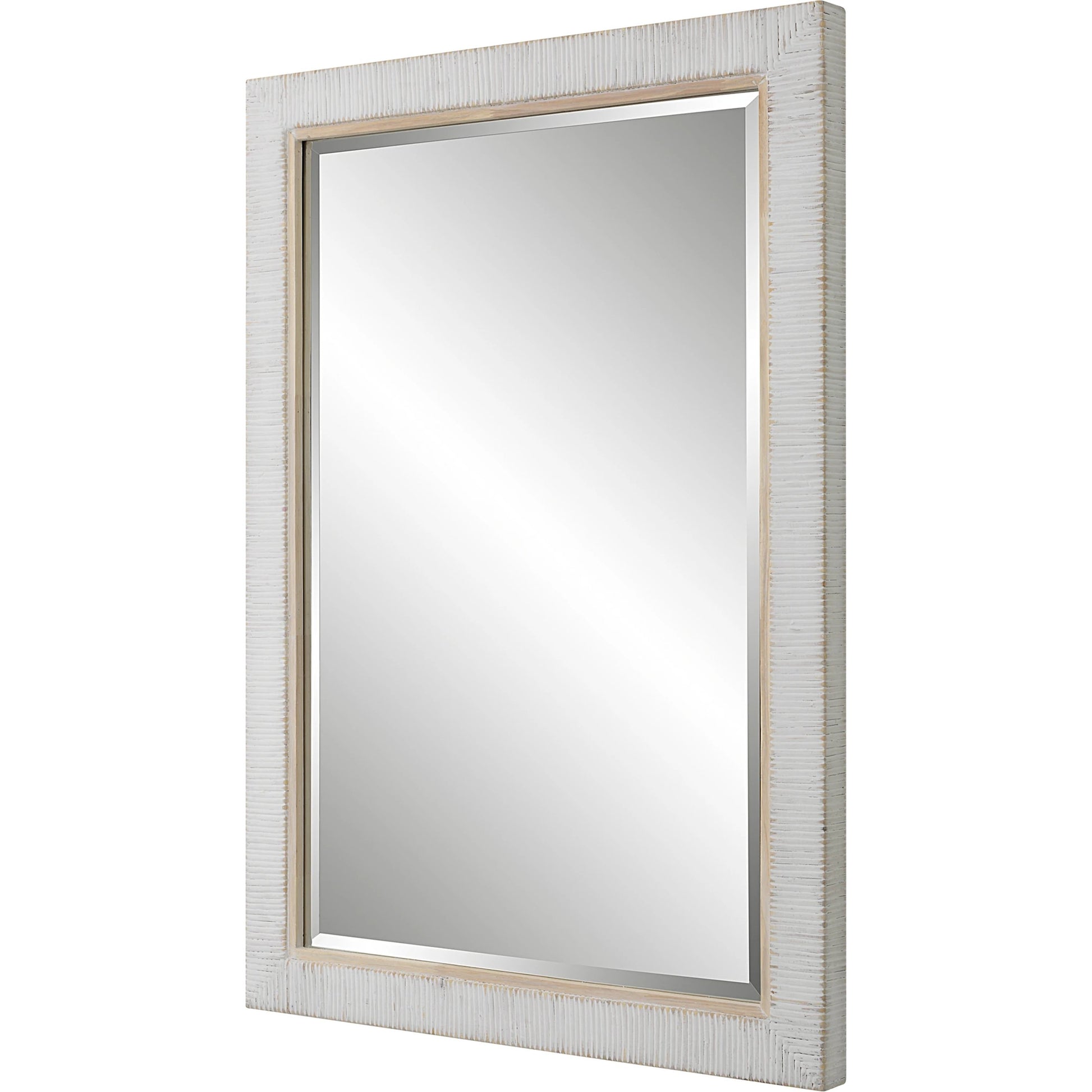 Cape Mirror by Uttermost in whitewashed. Made from mirror, mdf, rattan, oak in a modern style.