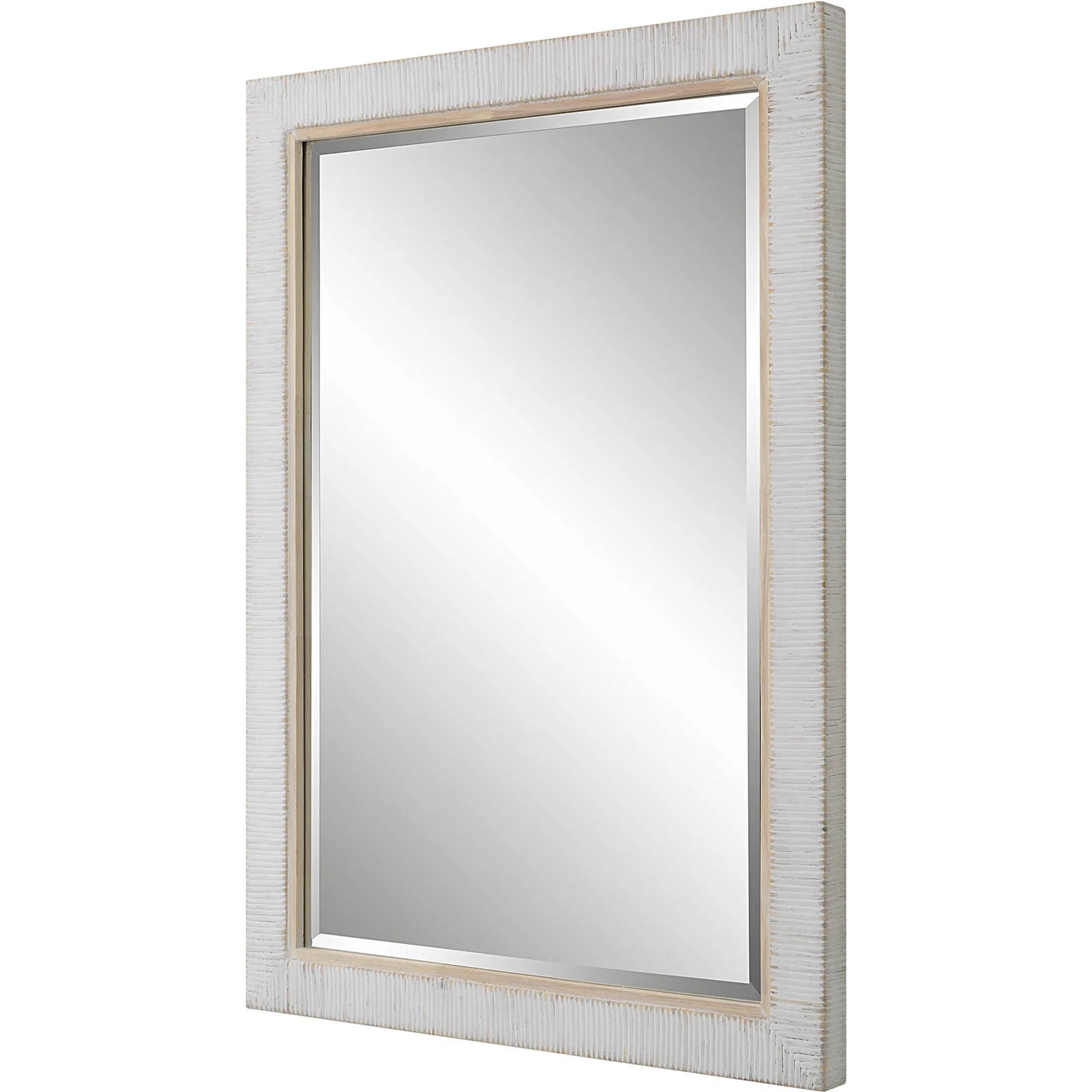 Cape Mirror by Uttermost in whitewashed. Made from mirror, mdf, rattan, oak in a modern style.