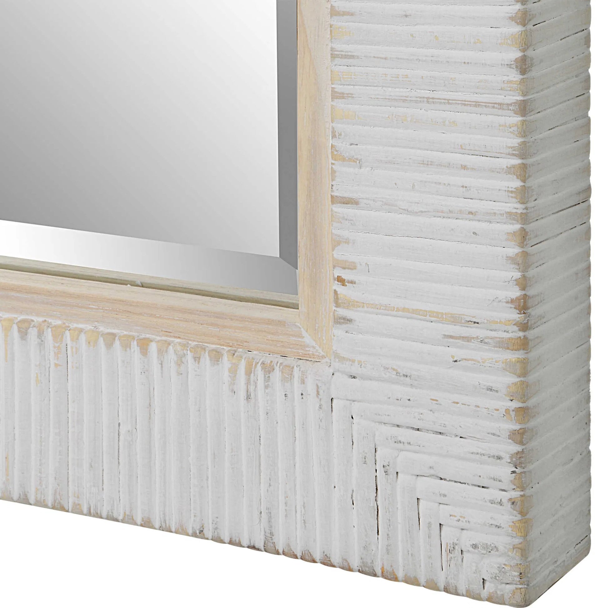 Cape Mirror by Uttermost in whitewashed. Made from mirror, mdf, rattan, oak in a modern style.