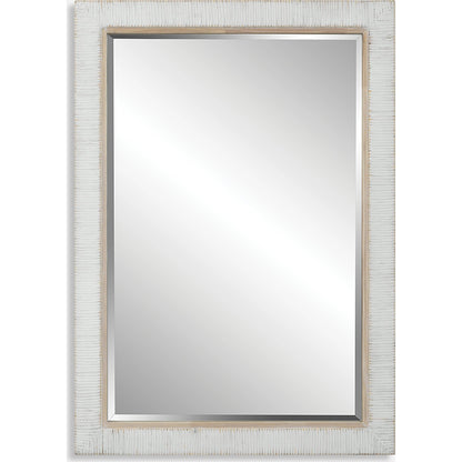 Cape Mirror by Uttermost in whitewashed. Made from mirror, mdf, rattan, oak in a modern style.