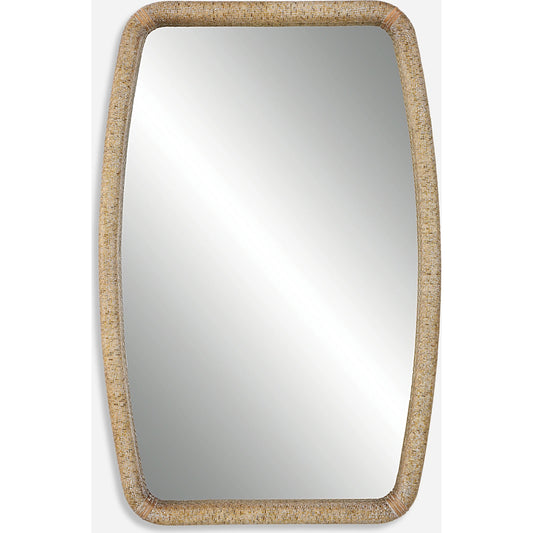 Tiki Mirror by Uttermost. Made from mirror, rattan, mdf in a coastal style.