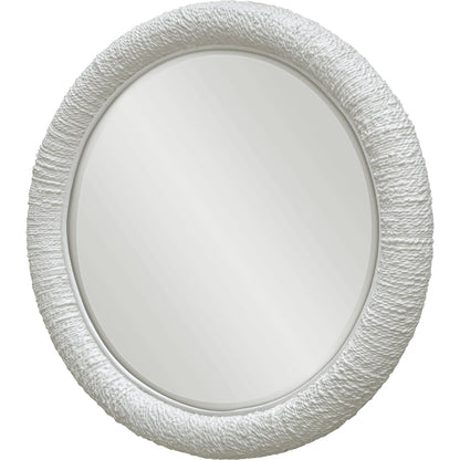 Mariner Round Mirror by Uttermost. Made from banana weaving, rattan, plywood, glass in a modern style.