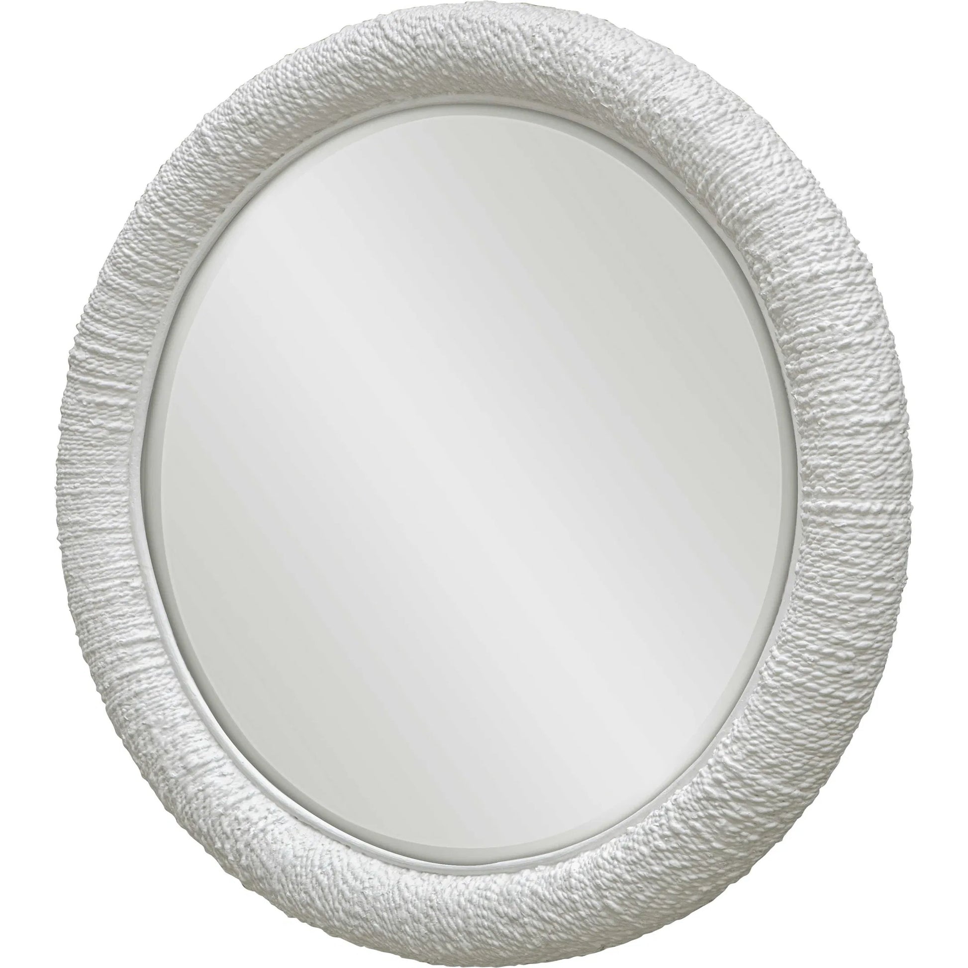 Mariner Round Mirror by Uttermost. Made from banana weaving, rattan, plywood, glass in a modern style.
