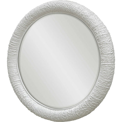 Mariner Round Mirror by Uttermost. Made from banana weaving, rattan, plywood, glass in a modern style.