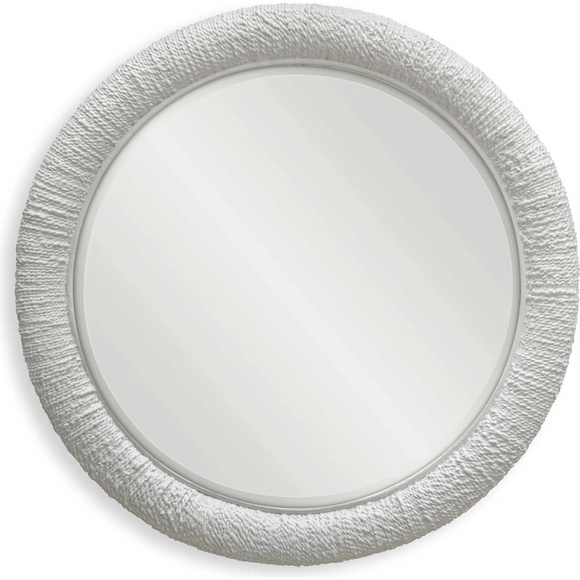 Mariner Round Mirror by Uttermost. Made from banana weaving, rattan, plywood, glass in a modern style.