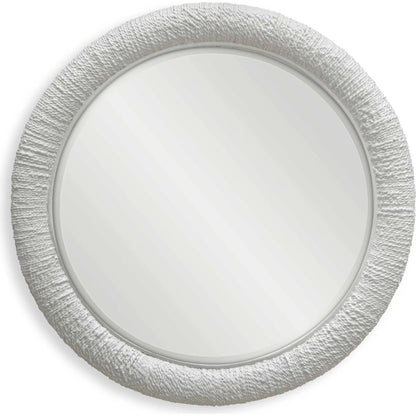 Mariner Round Mirror by Uttermost. Made from banana weaving, rattan, plywood, glass in a modern style.