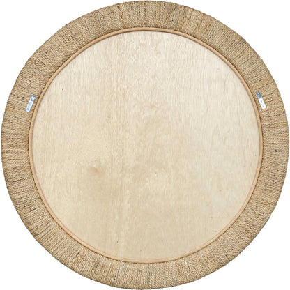 Mariner Round Mirror by Uttermost. Made from banana weaving, rattan, plywood, glass in a modern style.