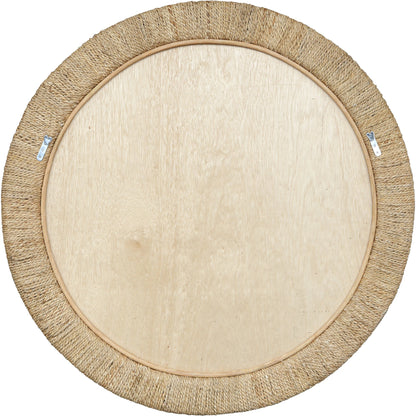 Mariner Round Mirror by Uttermost. Made from banana weaving, rattan, plywood, glass in a modern style.