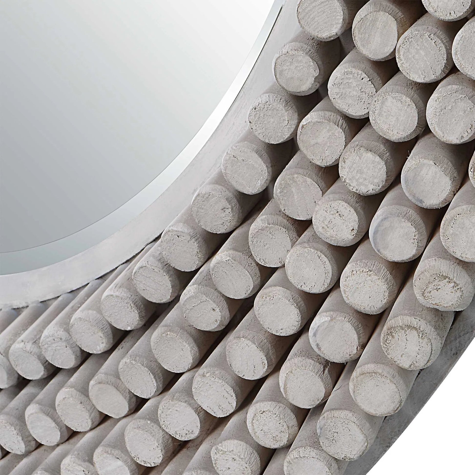 Portside Round Mirror by Uttermost in gray. Made from mdf, fir, mirror in a modern style.