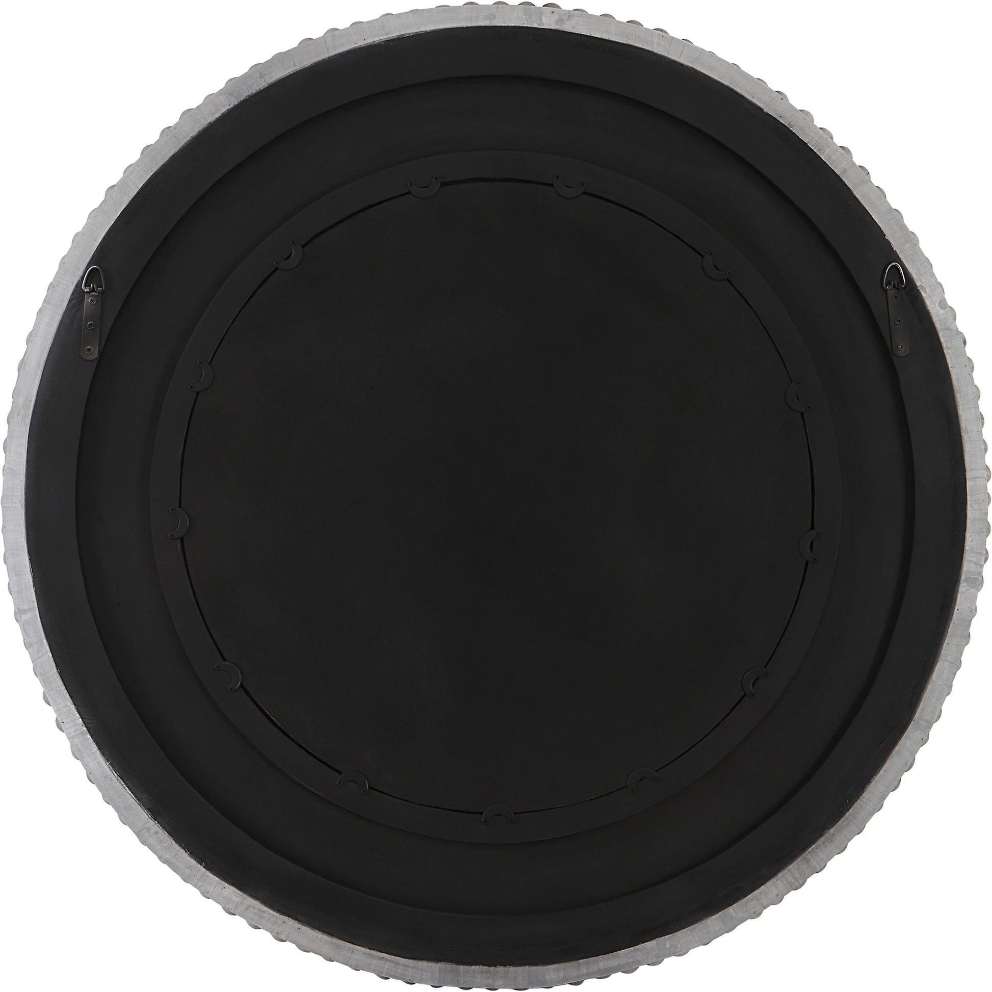 Portside Round Mirror by Uttermost in gray. Made from mdf, fir, mirror in a modern style.